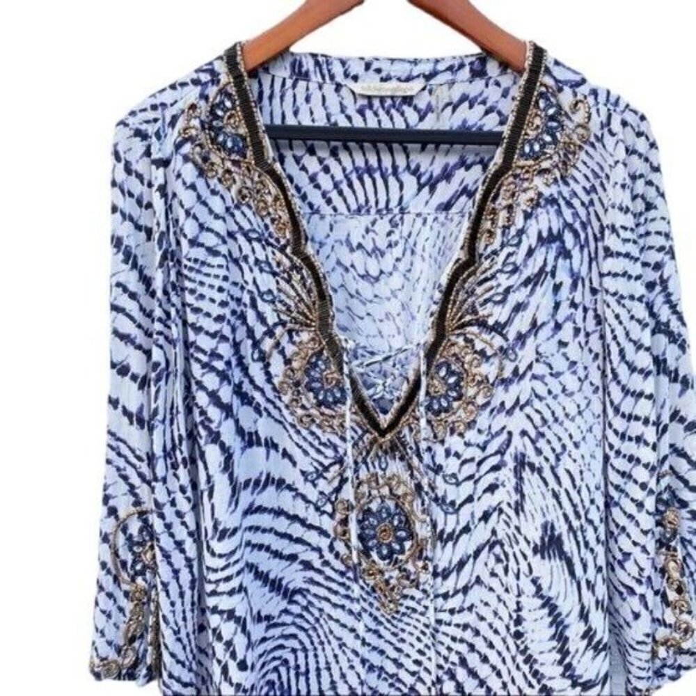 Soft Surroundings Beaded Embellished Tunic Blouse - Picture 3 of 12